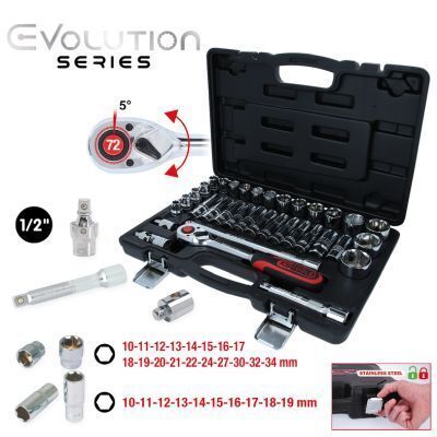 Комплект торцевих ключів CHROMEplus 1/2" 35 шт