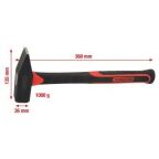 Слюсарний молоток з рукояткою з фібергласу 1000 гр