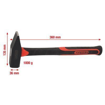 Слюсарний молоток з рукояткою з фібергласу 1000 гр Слюсарний молоток з рукояткою з фібергласу 1000 гр