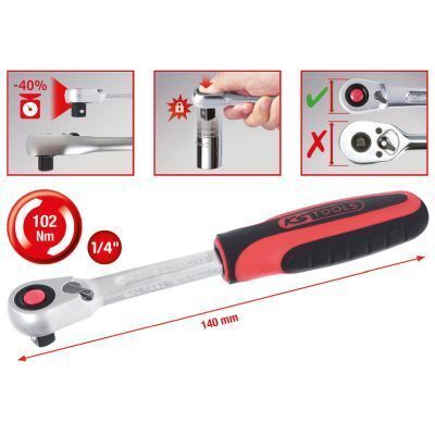 Трещотка 1/4" SlimPOWER 72 зубцы