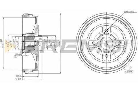 Гальмівний барабан Logan/MCV/Clio II/Megane I 96- (без підшипника) Гальмівний барабан Logan/MCV/Clio II/Megane I 96- (без підшипника)