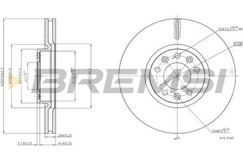 Гальмівний диск передні Citroen Berlingo/Peugeot Partner 18- (303.6x28)