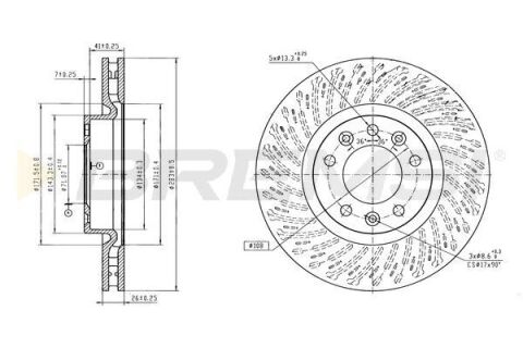Гальмівний диск передній BERLINGO/PARTNER 1.5 BlueHDi 18- (283x26mm)