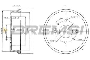 Гальмівний барабан задній Colt/Forfour 03-12