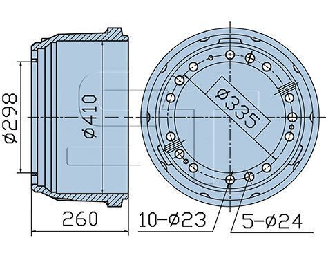 Тормозной барабан MB, 410*193