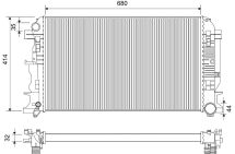 Радиатор двигателя Mercedes-Benz Sprinter 3,5-T (B906), (B907), (B907, B910), 3-T (B910, B907) 1.8–3.5 2004–2021