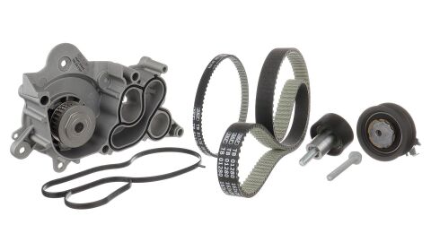 Ремкомплект ГРМ (ремень + ролик водяной насос) Audi A1, A1 Citycarver, A3, A4 B9, A5, Q2, Q3, Cupra Formentor, Leon, Leon Sportstourer, Seat Alhambra, Arona, Ateca, Ibiza IV 1.0-Electric 2011–