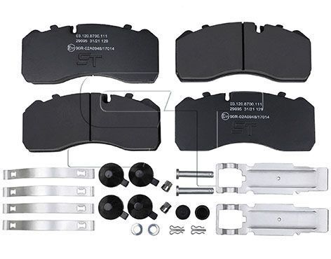 Дискові гальмівні колодки, комплект (з РМК), MB, BPW, SAF, MAZ, KAMAZ, 29094/29095 WVA