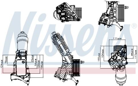 Оливний радіатор (з корпусом) 5 (G30, F90) 19-, 5 Touring (G31) 17-, X3 (G01, F97, G08) 18-, X5 (G05, F95) 19-NISSENS BMW Оливний радіатор (з корпусом) 5 (G30, F90) 19-, 5 Touring (G31) 17-, X3 (G01, F97, G08) 18-, X5 (G05, F95) 19-NISSENS BMW