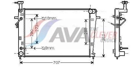 Радиатор охлаждения двигателя Hyundai Tucson (JM) (04-) (выр-во AVA) Радиатор охлаждения двигателя Hyundai Tucson (JM) (04-) (выр-во AVA)