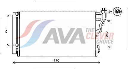 Радіатор кондиціонера Sonata VlI 2.0 i 06/09-(AVA) Радіатор кондиціонера Sonata VlI 2.0 i 06/09-(AVA)