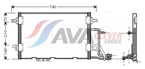 Радиатор кондиционера AUDI A6/S6 (C5) (97-) (выр-во AVA)