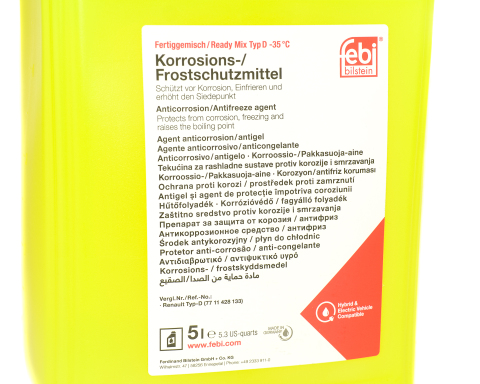 Антифриз FEBI BILSTEIN Renault Glaceol RX Type D (зелений) (-30°C), 5 літрів Антифриз FEBI BILSTEIN Renault Glaceol RX Type D (зелений) (-30°C), 5 літрів