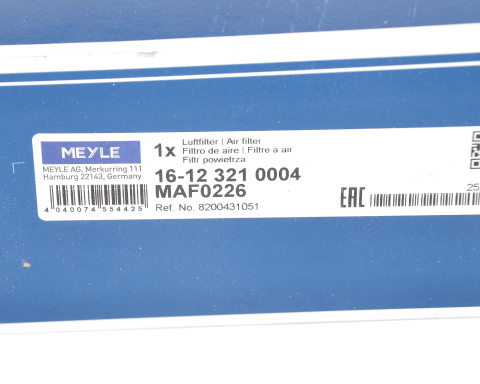 Фильтр воздушный (с поролоном) Renault Megane 1.4i/Trafic 2.0i