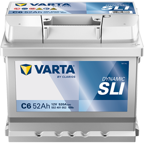 Аккумулятор VARTA 12 В 52Ач./520А (EN) Dynamic SLI (R+) 207x175x175 B13 - монтажный фланец 10.5мм (пусковой)