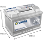 Акумулятор VARTA 12В 65Агод./650А (EN) Dynamic EFB  START&STOP EFB (R+) 278x175x175 B13 - монтажний фланець 10.5мм, фото 2 - интернет-магазин Auto-Mechanic