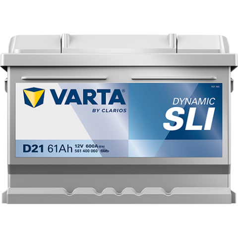 Аккумулятор VARTA 12 В 61Ач./600А (EN) Dynamic SLI (R+) 242x175x175 B13 - монтажный фланец 10.5мм (пусковой)