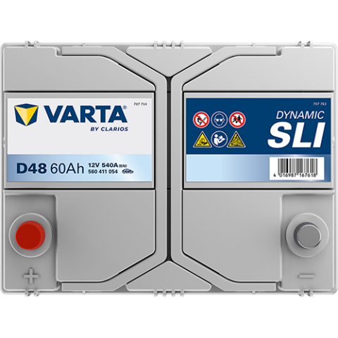 Акумулятор VARTA 12В 60Агод./540А (EN) Dynamic SLI (L+) 232x173x225 B00 - без монтажного фланця (пусковий)