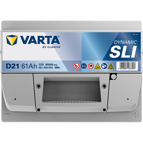 Аккумулятор VARTA 12 В 61Ач./600А (EN) Dynamic SLI (R+) 242x175x175 B13 - монтажный фланец 10.5мм (пусковой)