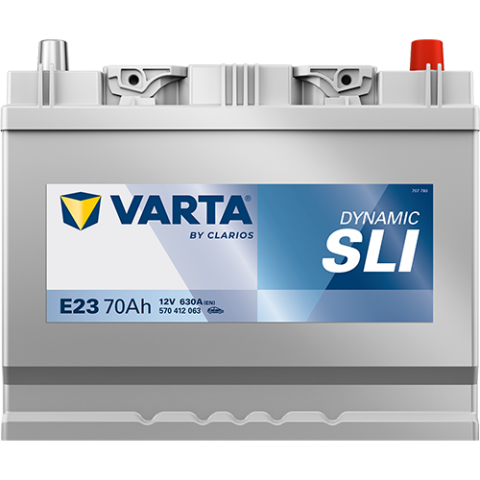 Акумулятор VARTA 12В 70Агод./630А (EN) Dynamic SLI (R+) 261x175x220 B01 - монтажний фланець 10.5мм (пусковий)