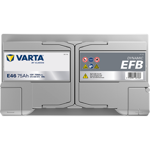 Акумулятор VARTA 12В 75Агод./730А (EN) Dynamic EFB  START&STOP EFB (R+) 315x175x175 B13 - монтажний фланець 10.5мм