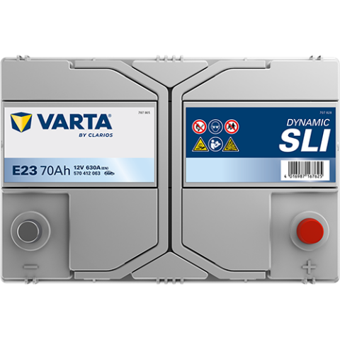 Акумулятор VARTA 12В 70Агод./630А (EN) Dynamic SLI (R+) 261x175x220 B01 - монтажний фланець 10.5мм (пусковий)