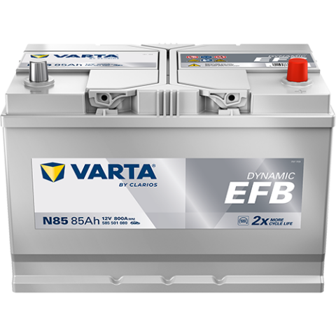 Аккумулятор VARTA 12 В 85Ач./800А (EN) Dynamic EFB START&STOP (R+) 306x173x225 B01 - монтажный фланец 10.5мм