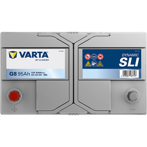 Акумулятор VARTA 12В 95Агод./830А (EN) Dynamic SLI (L+) 306x173x225 B01 - монтажний фланець 10.5мм (пусковий)