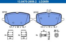 Керамические тормозные колодки задний (с винтами тормозного суппорта), MERCEDES G (W463), GLE (C167), (V167), GLS (X167) 2.0D-4.0H 01.18-