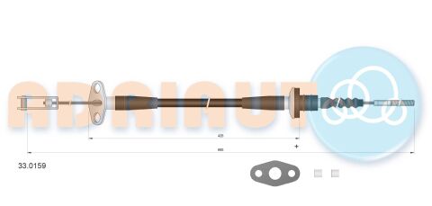 Трос зчеплення (685мм/425мм) OPEL AGILA A 1.0/1.2 09.00-12.07 Трос зчеплення (685мм/425мм) OPEL AGILA A 1.0/1.2 09.00-12.07