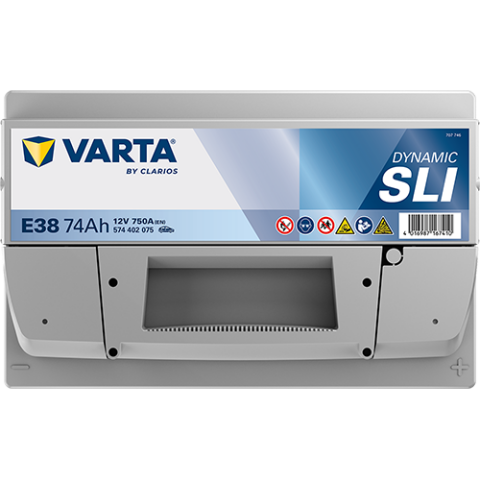 Аккумулятор VARTA 12 В 74Ач./750А (EN) Dynamic SLI (R+) 278x175x175 B13 - монтажный фланец 10.5мм (пусковой)