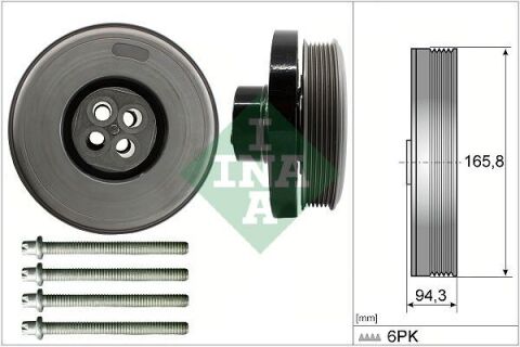 Комплект шківів, колінчатий вал