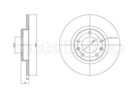 Диск гальмівний задній CIFAM CITROEN  CITROEN BERLINGO, BERLINGO/MINIVAN, C4 GRAND PICASSO II, C4 PICASSO II, C4 SPACETOURER, GRAND C4 SPACETOURER OPEL COMBO E TOUR / LIFE, COMBO/MINIVAN 1.2-2.0D 02.13-