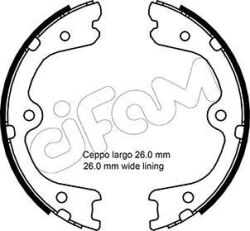 Комплект барабанних колодок CIFAM NISSAN  NAVARA NP300 (D40) 2.5 04-, INFINITI FX 35 08-11