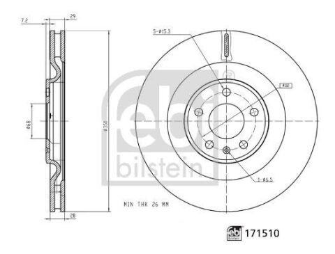 Гальмівний диск задній FEBI AUDI  A6 Allroad C8 19-, E-TRON 19-, Q7 15-