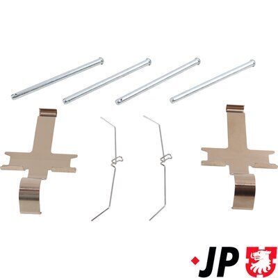 Комплект установчий передніх гальмівних колодок JP GROUP  TOYOTA  HILUX VII 2.5 D-4D 4WD 07-15, LAND CRUISER 80 4.2 TD 90-97, LAND CRUISER 90 3.4 i 24V 96-02