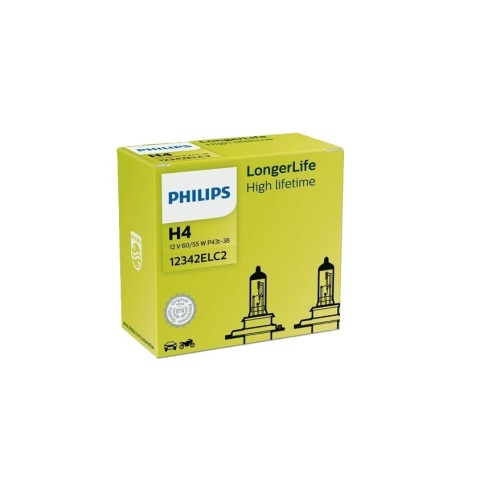 Лампа галогенная H4 12V 60/55W P43t-38 LongerLife (комплект)