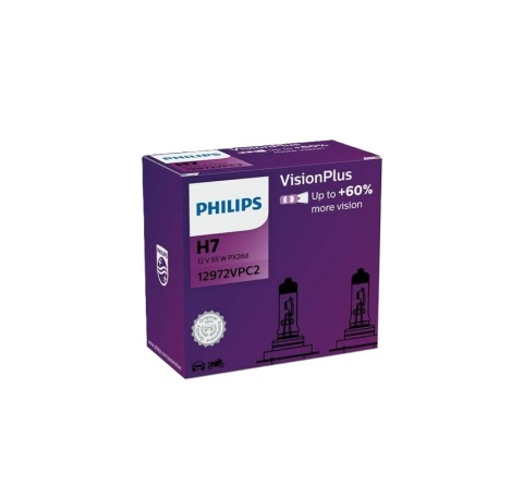 Лампа галогенна H7 12V 55W VisionPlus +60% (комплект)