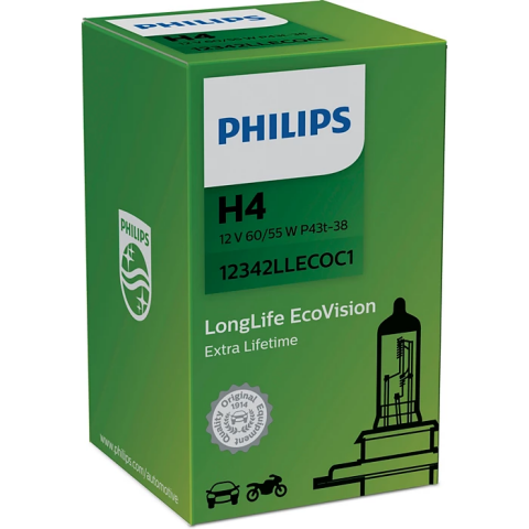 Лампа галогенна H4 12V 60/55W LongLife EcoVision Лампа галогенна H4 12V 60/55W LongLife EcoVision