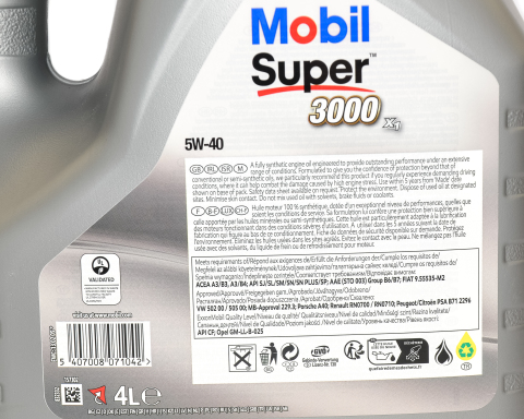 Моторное масло Mobil Super 3000 X1 5W-40, 4 литра Моторное масло Mobil Super 3000 X1 5W-40, 4 литра