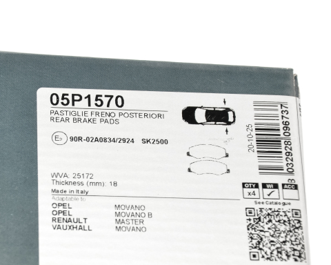 Гальмівні колодки дискові (задні) із датчиком Renault Master III