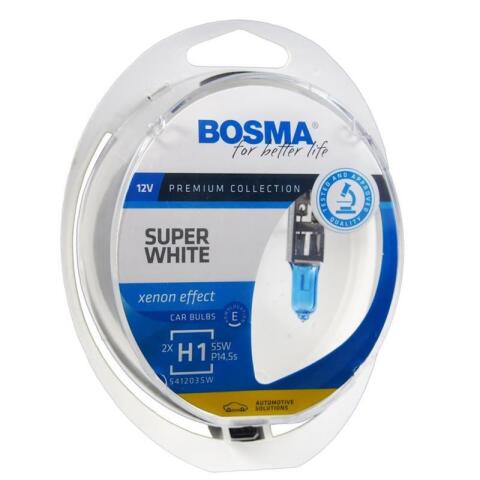 Лампа галогенна H1 12V 55W SUPER WHITE (комплект)