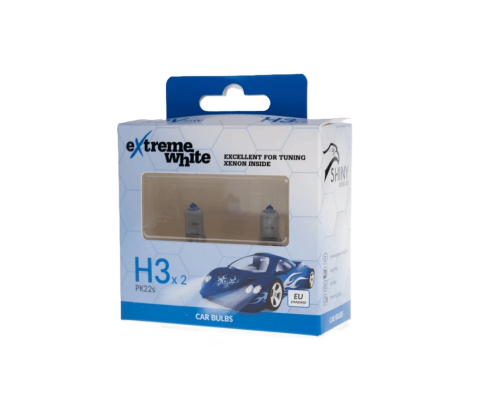 Лампа галогенна H3 12V 55W PK22S EXTREME WHITE (комплект)