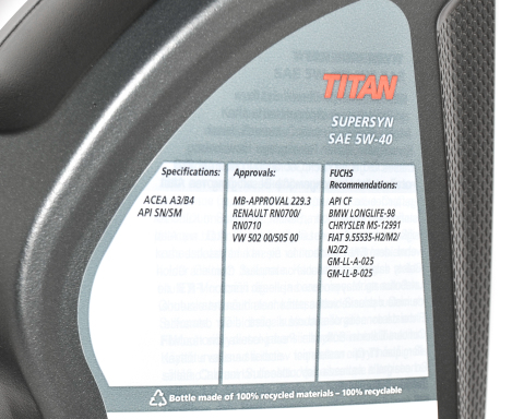 Моторна олива FUCHS TITAN SUPERSYN 5W-40, 4 літри