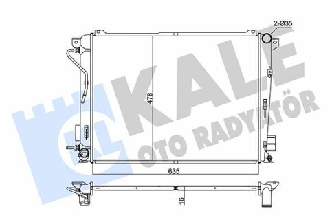 KALE HYUNDA Радиатор охлаждения Sonata V,Grandeur 2.0/2.2CRDi 06-