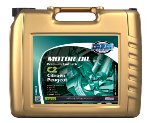 Моторна  олива  MPM  Premium  Synthetic  C2  PSA  5W30  20л.  (ACEA  C2,  API  CF  SN,  PSA  B712290,  RN  070