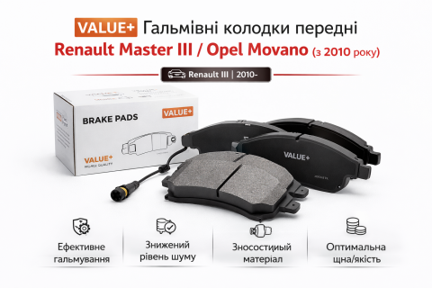Гальмівні колодки пер. Renault Master III/Opel Movano 10-