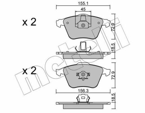 Колодки гальмівні (передні) Ford Focus/Mazda 3/Volvo C30/C70/S40/V50/Opel Vectra C 05-14/V40 12-