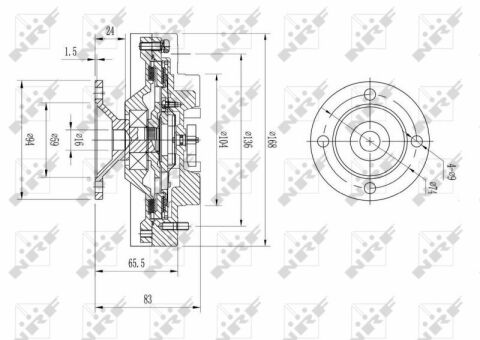 Муфта вентилятора Toyota Land Cruiser 4.2/4.7D 90-07 Муфта вентилятора Toyota Land Cruiser 4.2/4.7D 90-07