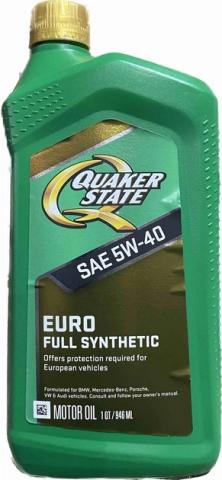Моторна олива Quaker State Euro Full Synthetic SAE 5W-40 0,946 л